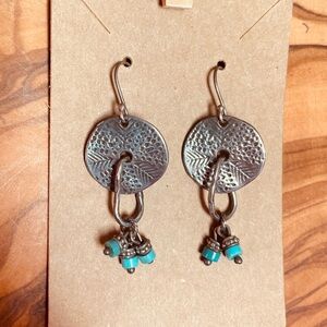 Artisan Silpada Silver Earrings with Turquoise Accents